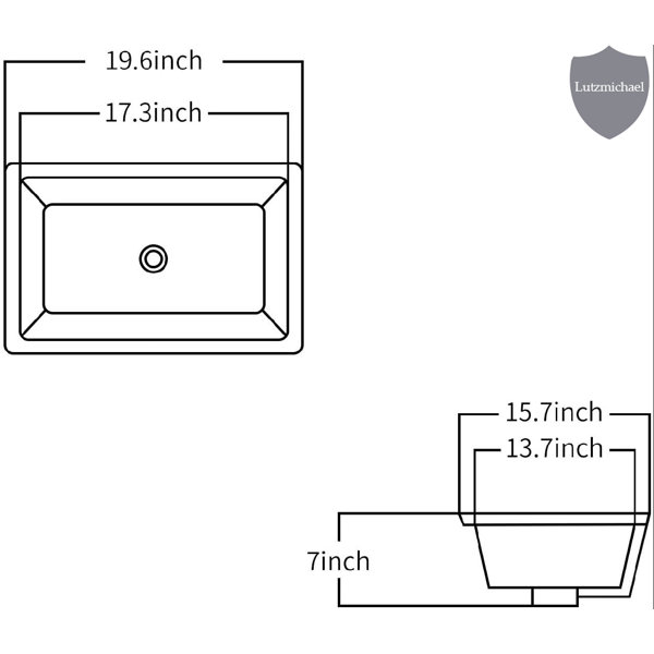 Menggutong 15.7'' White Ceramic Rectangular Undermount Bathroom Sink